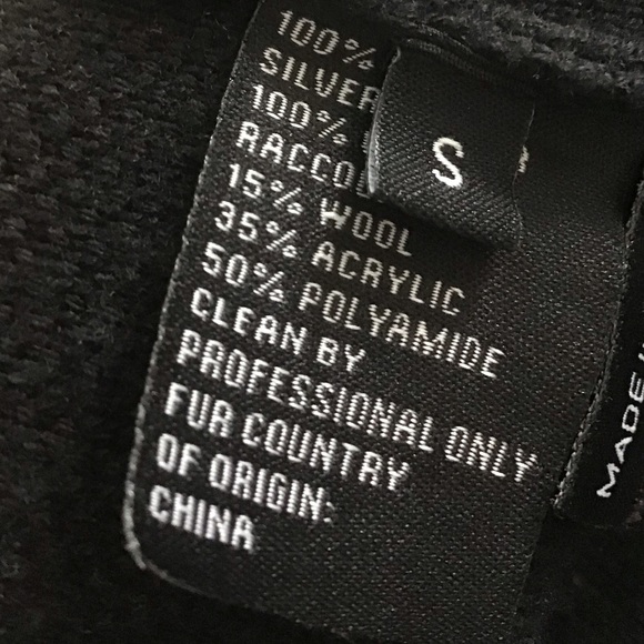 Linda Richards Fur Pocket Open Vest Cardigan Silver Fox Raccoon Size Small - Picture 4 of 10